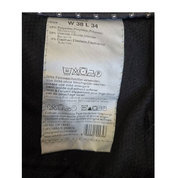 Alberto Pants Men's 40 x 30.5 ALTERED Ceramica Modern Fit Dress Pants Black - Picture 5 of 8